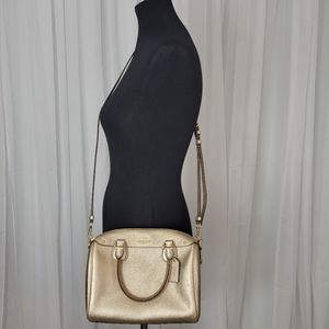 Coach Metallic Gold Crossbody Top Handle Bag